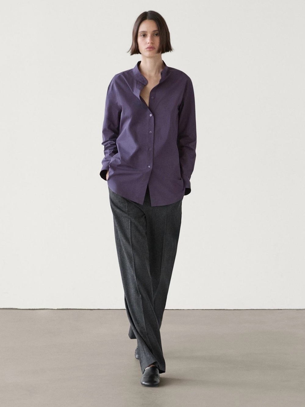 POPLIN SHIRT WITH STAND COLLAR
MULBERRY